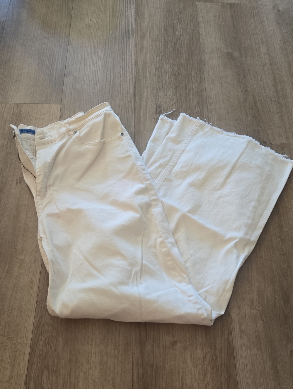 J. McLaughlin White Wide-Leg Cotton Chinos